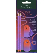 Zestaw Grip Flow Edition Faber-Castell 2 o��wki + gumka + temper�wka melon blister