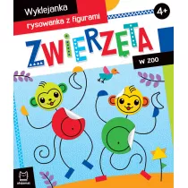 Wyklejanka, rysowanka z figurami. Zwierzta w zoo