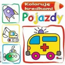 Pojazdy. Koloruj� kredkami