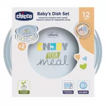 Chicco Zestaw dwch talerzy 12m+ szary
