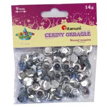 Titanum Cekiny okr�g�e metaliczne srebrne 9mm, 14g
