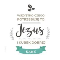 Szaron Podstawka korkowa. Jezus i kubek kawy