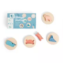 Drewniane puzzle konturowe Dopasuj ksztat Bs Toys