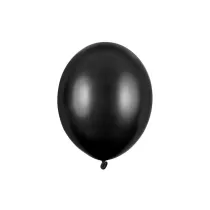 PartyDeco Balony Strong Metallic Black 30cm