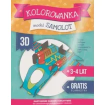 Kolorowanka 3D Model Samolot + flamastry