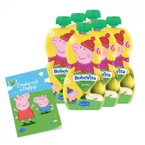 BoboVita Zestaw winka Peppa Mus gruszka po 6 miesicu Zgrzewka + Kolorowanka Peppa GRATIS 6 x 100 g