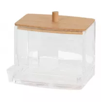 Bathroom Solutions Podajnik na patyczki do uszu z bambusow pokryw