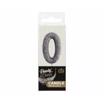 Godan �wieczka na tort cyfra 0 brokatowa 11.5x3.5cm