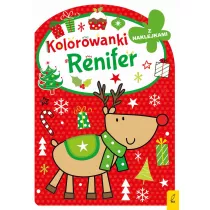 Renifer. Kolorowanka z wykrojnikiem