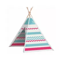 John Namiot drewniany tipi niebiesko - czerwony