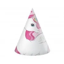 Czapeczki papierowe Unicorn Rainbow Colors 6szt