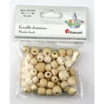 Titanum Koraliki drewniane okrge 60 szt
