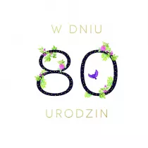 Clear Creations Karnet Swarovski kwadrat Urodziny 80 CL1880_PO
