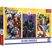 Puzzle 3x80 el. Dni pene akcji Trefl