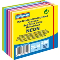 Karteczki samoprzylepne DONAU 76x76mm neonowe 400 kart.