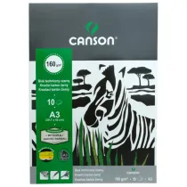 Canson Blok techniczny A3 Zebra czarny 160g 10 kartek