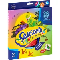 Sensorio Kids, Lekka masa plastyczna Dinozaury, 16 kolor�w Astra