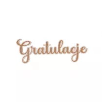 Cresco Drewniany napis - Gratulacje bia�y 5 szt.