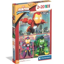 Puzzle 2x20 Super kolor Iron Man and His Awesome friends 24828 Clementoni