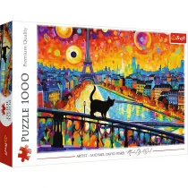 Puzzle 1000 Kot w Paryu TREFL