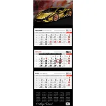 Kalendarz 2026 tr�jdzielny premium lux car
