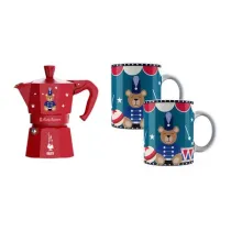 Bialetti Zestaw Joyful Christmas kawiarka Moka Express 6tz czerwona + 2 kubki