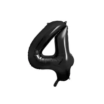 PartyDeco Balon foliowy 4 czarny 86cm