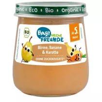 Freche Freunde Mus gruszka - banan - marchew bez dodatku cukrw bezglutenowy od 5 miesica 120 g Bio