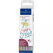 Faber-Castell Zestaw Pitt Artist Pen Handlettering metaliczne 4 szt.