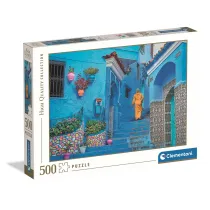Puzzle 500 Blue Street of Chefchaouen Clementoni