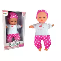 Lalka bobas rowa piama w kropki 30cm Leantoys