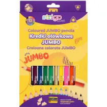 Strigo Kredki o��wkowe Jumbo tr�jk�tne z temper�wk� 12 szt.