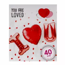 Arpex Balon foliowy napis I love U 40 cm