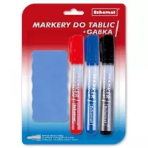 Schemat Markery sucho�cieralne do tablic + g�bka 3 szt.