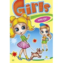 Kolorowanka z naklejkami. Girls. Dziewczynka z pieskiem