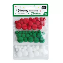 Interdruk Pompony do dekoracji 60 szt 3 kolory