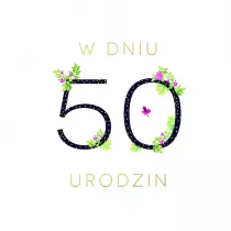 Clear Creations Karnet Swarovski kwadrat Urodziny 50 CL1850_PO