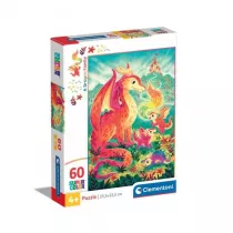 Puzzle 60 Super Kolor A Dragon Family Clementoni