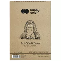 Happy Color Szkicownik na spirali BLACK&BROWN, A5, 80g, 50 arkuszy 50 kartek