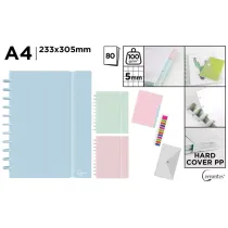 Mp Main Paper Zeszyt na spirali A4/80K kratka pastel MIX