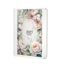 Kalendarz 2027 A6 Photo Mat Tygodnio. Bia�y kwiaty
