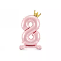 PartyDeco Stoj�cy balon foliowy 8 jasny r� 84cm