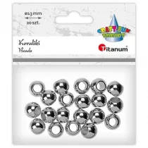 Titanum Koraliki plastikowe srebrne 13mm