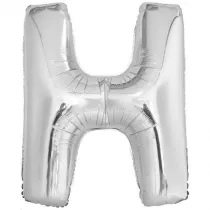Amscan Balon foliowy litera H srebrna 67x86cm