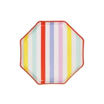 PartyDeco Talerzyki Paski 24.5x24.5cm