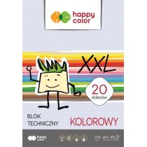 Happy Color Blok techniczny A4 kolorowy 20 kartek