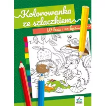 Kolorowanka ze szlaczkiem W lesie i na ce