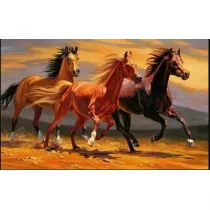 Diamentowa mozaika Konie galopujce po piasku 80x40cm 1009035