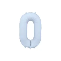 PartyDeco Balon foliowy Cyfra 0 mglisty niebieski 86cm