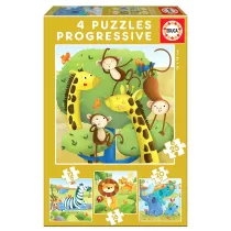 Puzzle 4w1 Dzikie zwierzta Educa